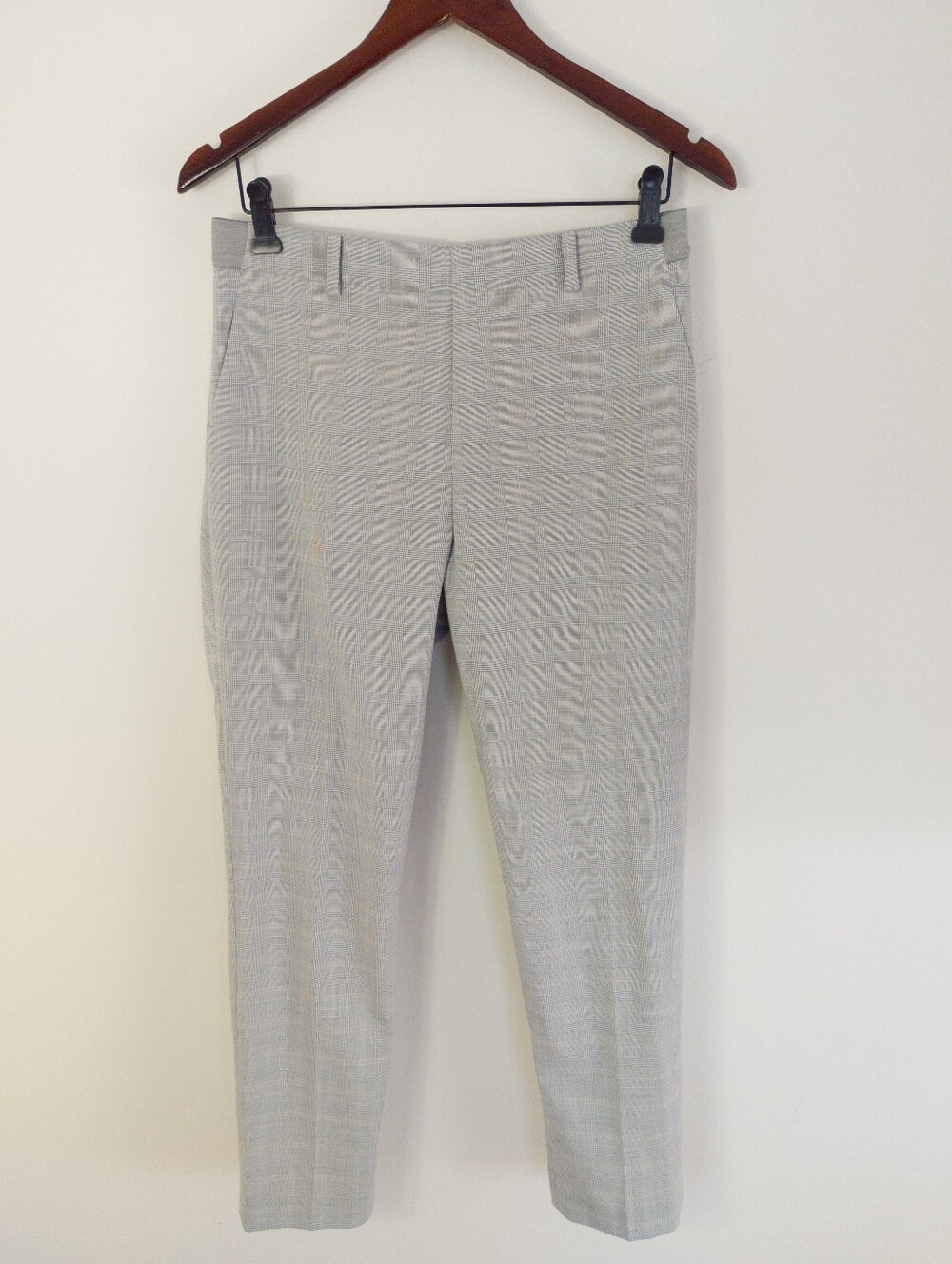 UNIQLO Smart Style EZY Ankle Pants Gray Glen Check Plaid Size Large